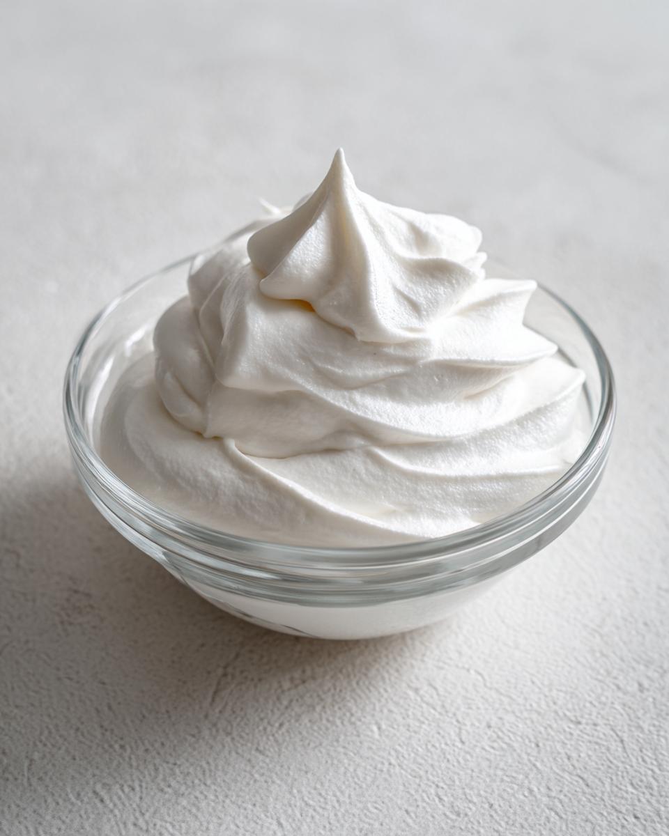A small glass bowl filled with stiff, perfectly piped white cookie icing, ready to be used for decorating.