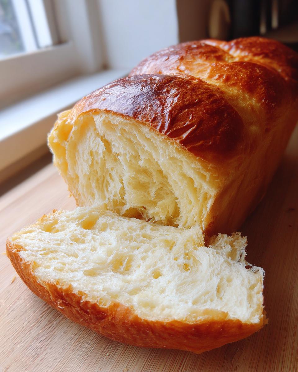 A loaf of golden-brown Honey Milk Bread sliced open to show its incredibly soft and fluffy interior texture.